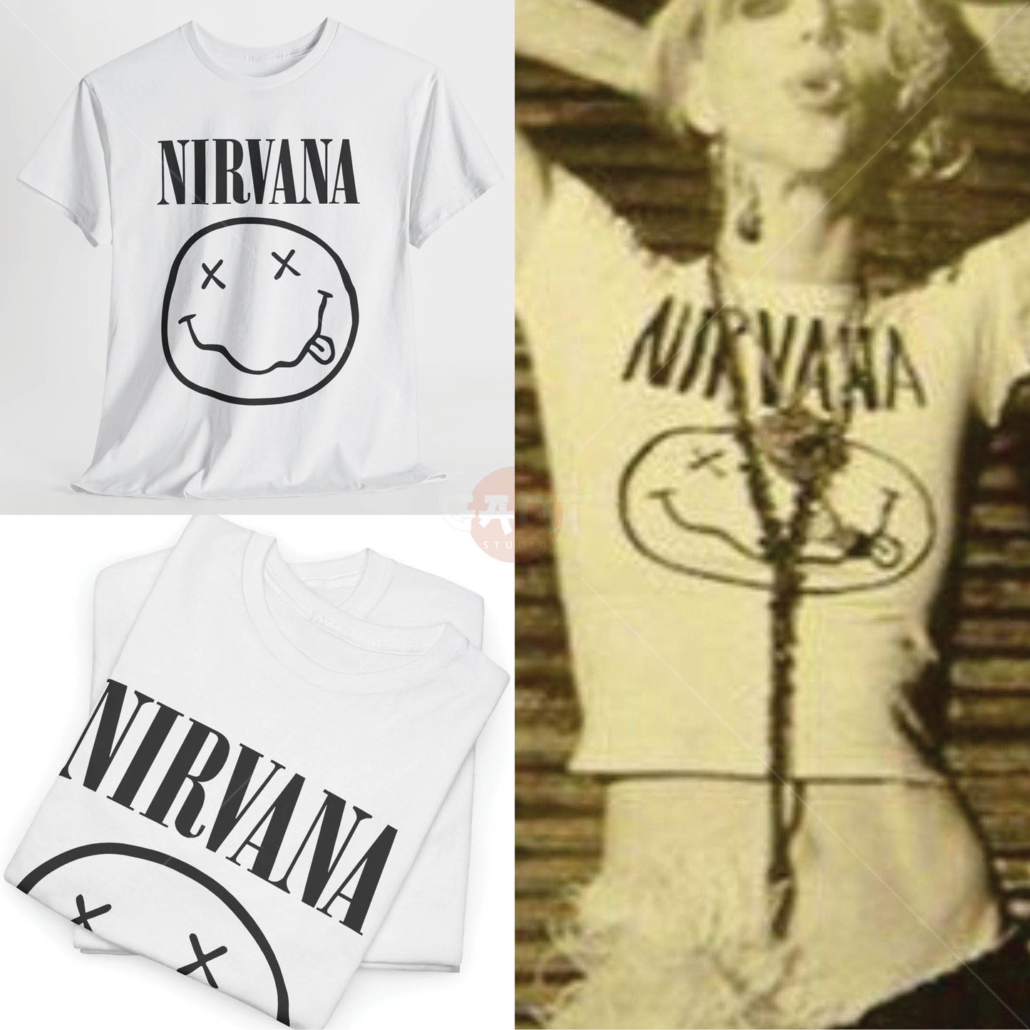 C0urtney Love T-Shirt, N1rvana Tee Merch (Worn by C0urtney Love) H0le Band