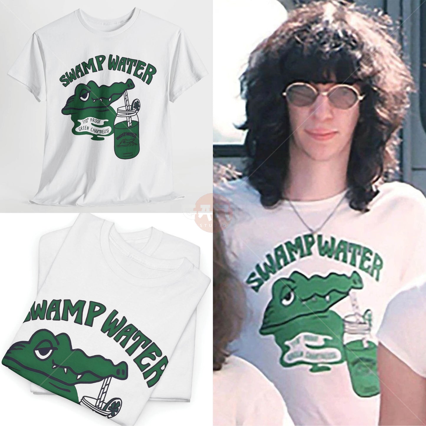 J0ey R4mone T-Shirt, Swamp Alligator Tee Merch (Worn by J0ey R4mone) R4mones Band