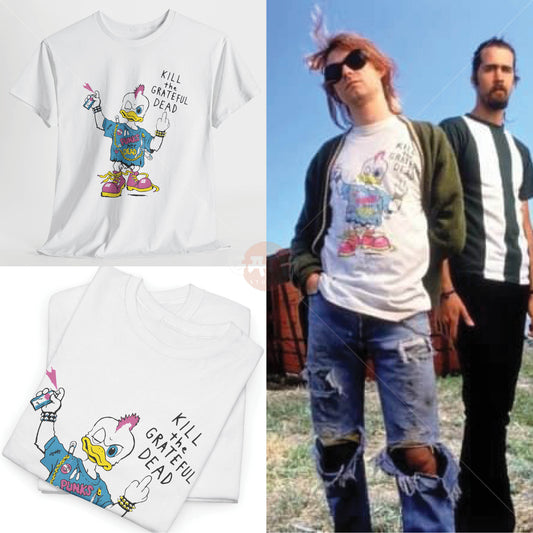 Kurt C0bain T-Shirt, Kill The Grateful Dead Tee Merch (Worn by Kurt C0bain) N1rvana Band