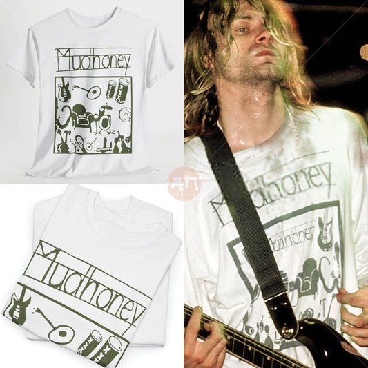 Kurt C0bain T-Shirt, Mudh0ney Tee Merch (Worn by Kurt C0bain) N1rvana Band