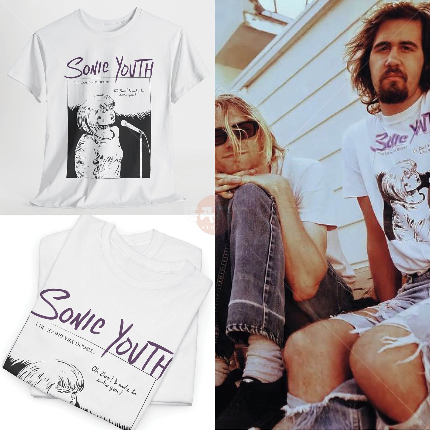 Krist N0voselic T-Shirt, S0nic Y0uth Tee Merch (Worn by Krist N0voselic) N1rvana Band