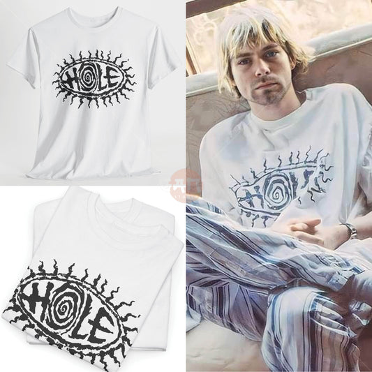 Kurt C0bain T-Shirt, H0le Tee Merch (Worn by Kurt C0bain) N1rvana Band