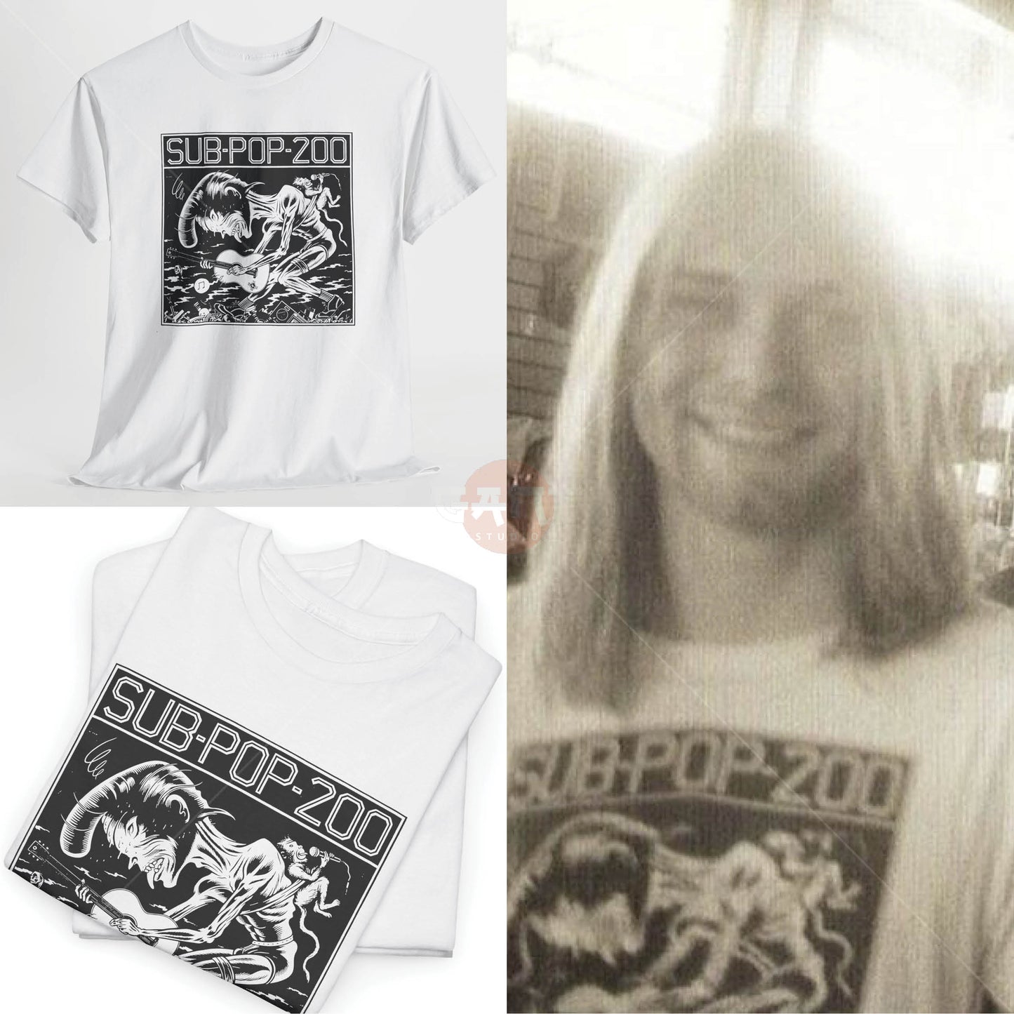 Kurt C0bain T-Shirt, 5ub P0p 200 Tee Merch, (Worn by Kurt C0bain) N1rvana Band