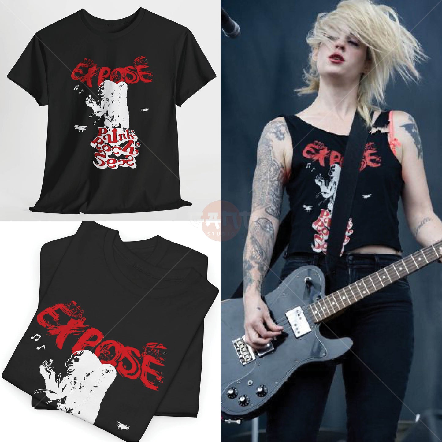 Br0dy Dalle T-Shirt, Expose Punk Rock Tee Merch (Worn by Br0dy Dalle) The D1stillers Band