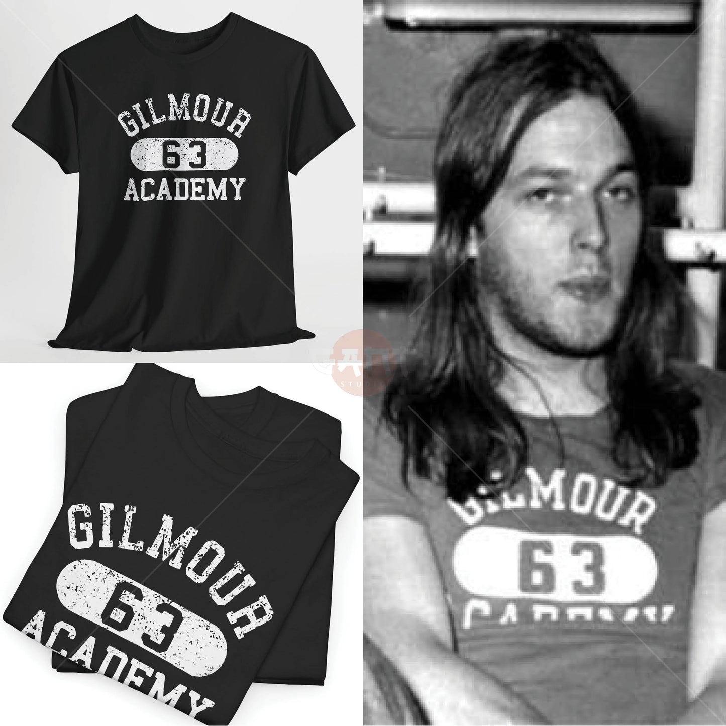 D4vid G1lmour T-Shirt, Gilmour Academy 63 Tee Merch (Worn by D4vid G1lmour) P1nk Fl0yd Band